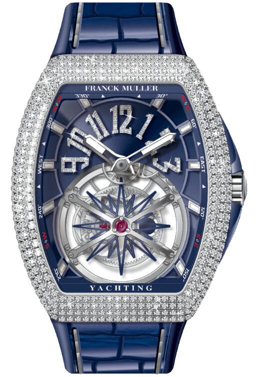 Best FRANCK MULLER Vanguard Gravity Yachting V 45 T GR CS YACHT D NBR CD (BL) (AC) (BL.DIAMAC) Replica Watch